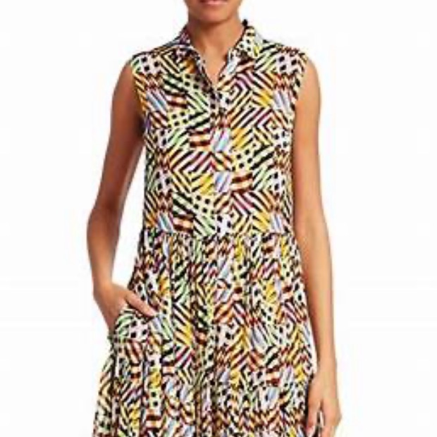 A-K-R-I-S *Punto Patchwork Geometric Midi Dress
